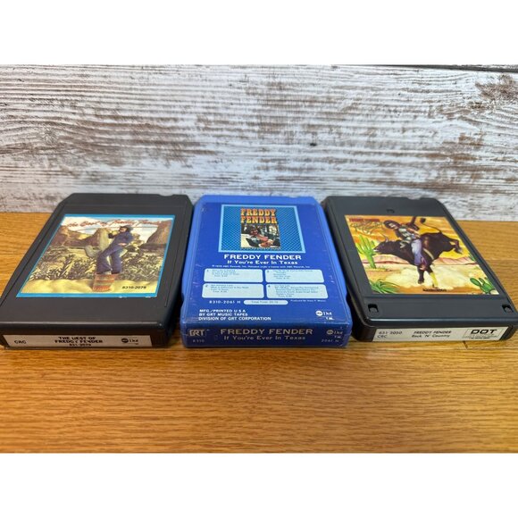 Set Of 3 Freddy Fender 8-Track Tapes: The Best Of Freddy If Youre Ever In Texas - Picture 1 of 9